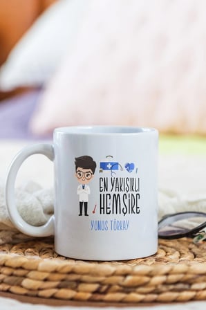 Alya Gift Shop Kişiye Özel En Yakışıklı Hemşire Kupa Bardak