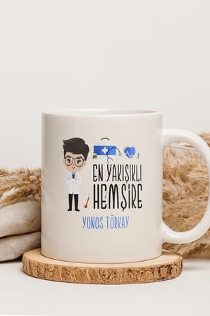 Alya Gift Shop Kişiye Özel En Yakışıklı Hemşire Kupa Bardak