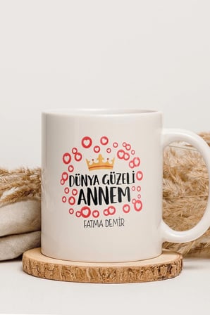 Alya Gift Shop Kişiye Özel Dünya Güzeli Annem Kupa Bardak