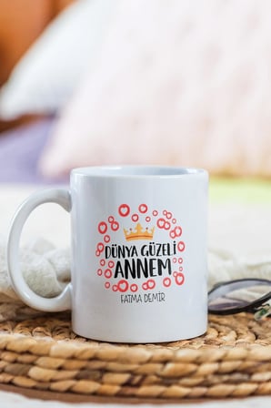 Alya Gift Shop Kişiye Özel Dünya Güzeli Annem Kupa Bardak