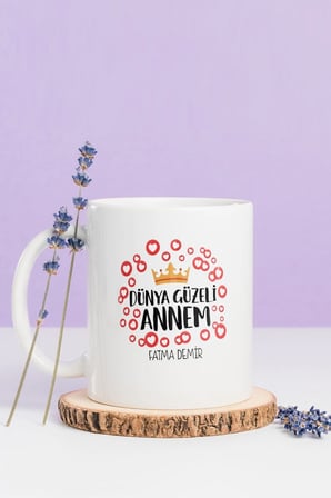 Alya Gift Shop Kişiye Özel Dünya Güzeli Annem Kupa Bardak