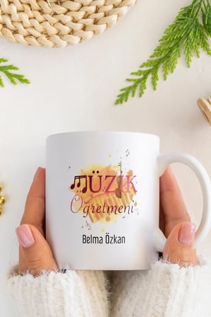 Alya Gift Shop Kişiye Özel Müzik Öğretmeni Kupa Bardak