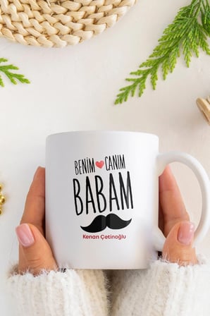 Alya Gift Shop Kişiye Özel Benim Canım Babam Kupa Bardak