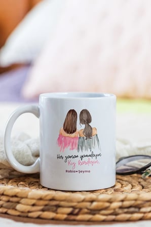 Alya Gift Shop Kişiye Özel Her Zaman Yanındayım Kız Kardeşim Kupa Bardak