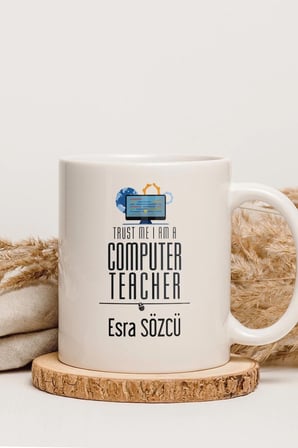 Alya Gift Shop Kişiye Özel Computer Teacher Kupa Bardak