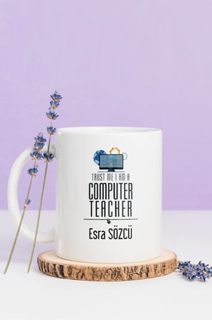 Alya Gift Shop Kişiye Özel Computer Teacher Kupa Bardak
