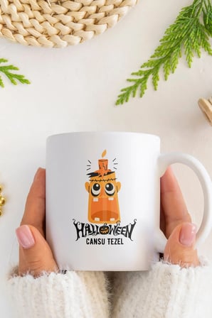 Alya Gift Shop Kişiye Özel Hallowen Kupa Bardak