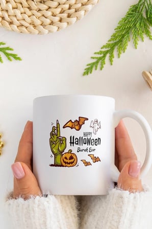 Alya Gift Shop Kişiye Özel Hallowen Kupa Bardak