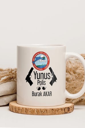 Alya Gift Shop Kişiye Özel Yunus Polis Kupa Bardak