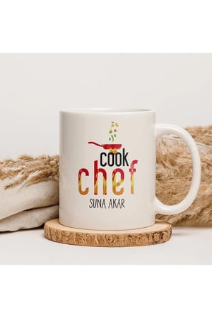Alya Gift Shop Kişiye Özel Cook Chef Kupa Bardak