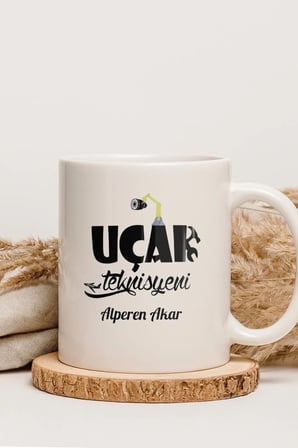 Alya Gift Shop Kişiye Özel Uçak Teknisyeni Kupa Bardak