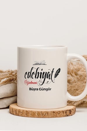 Alya Gift Shop Kişiye Özel Edebiyat Öğretmeni Kupa Bardak