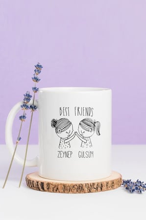 Alya Gift Shop Kişiye Özel Best Friends Kupa Bardak
