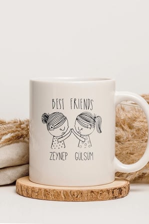 Alya Gift Shop Kişiye Özel Best Friends Kupa Bardak
