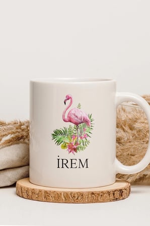 Alya Gift Shop Kişiye Özel Flamingo Figürlü Kupa Bardak