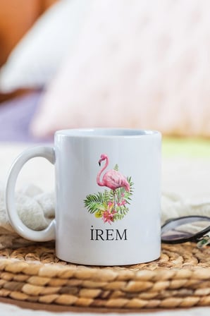 Alya Gift Shop Kişiye Özel Flamingo Figürlü Kupa Bardak