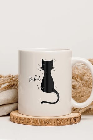 Alya Gift Shop Kişiye Özel Kedi Figürlü Kupa Bardak