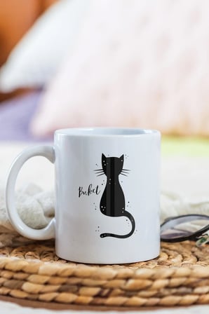 Alya Gift Shop Kişiye Özel Kedi Figürlü Kupa Bardak