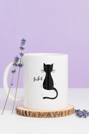 Alya Gift Shop Kişiye Özel Kedi Figürlü Kupa Bardak