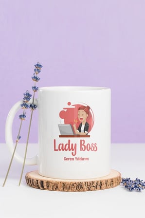 Alya Gift Shop Kişiye Özel Kadın Patron Kupa Bardak