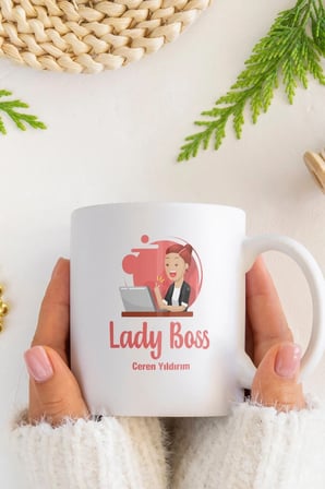Alya Gift Shop Kişiye Özel Kadın Patron Kupa Bardak