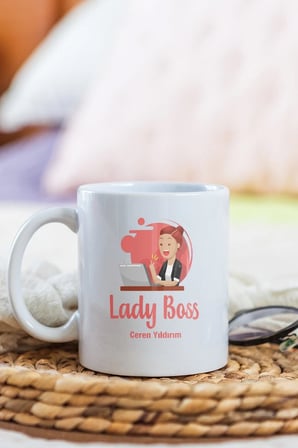 Alya Gift Shop Kişiye Özel Kadın Patron Kupa Bardak