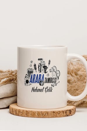 Alya Gift Shop Kişiye Özel Araba Tamircisi Kupa Bardak
