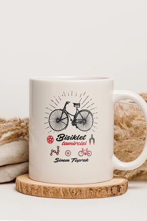 Alya Gift Shop Kişiye Özel Bisiklet Tamircisi Kupa Bardak