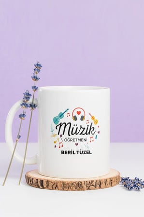 Alya Gift Shop Kişiye Özel Müzik Öğretmeni Kupa Bardak