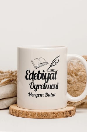 Alya Gift Shop Kişiye Özel Edebiyat Öğretmeni Kupa Bardak