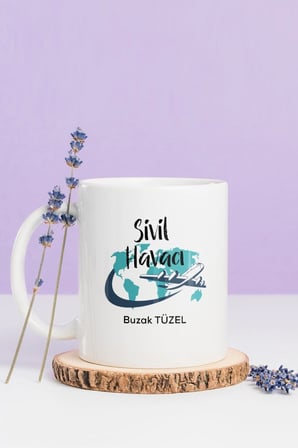 Alya Gift Shop Kişiye Özel Sivil Havacı Kupa Bardak