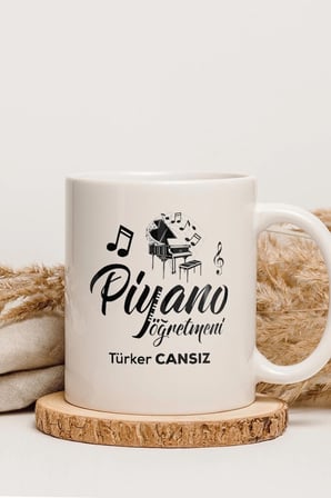 Alya Gift Shop Kişiye Özel Piyano Öğretmeni Kupa Bardak