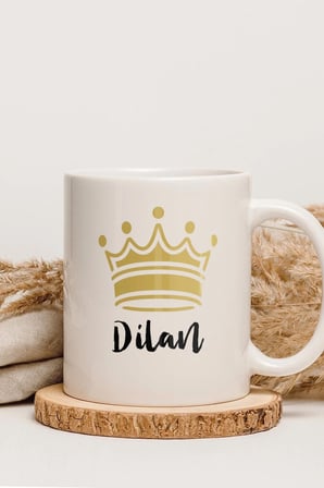 Alya Gift Shop Kişiye Özel Kişiye Özel Taçlı Kupa Bardak