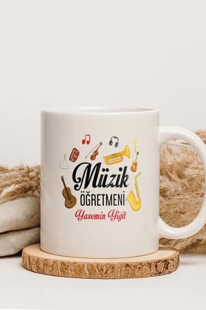 Alya Gift Shop Kişiye Özel Müzik Öğretmeni Kupa Bardak