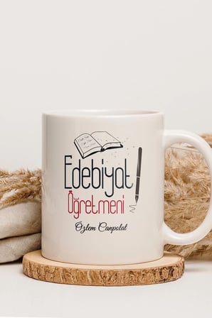 Alya Gift Shop Kişiye Özel Edebiyat Öğretmeni Kupa Bardak