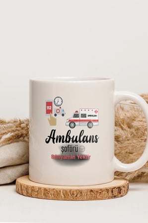 Alya Gift Shop Kişiye Özel Ambulans Şoförü Kupa Bardak