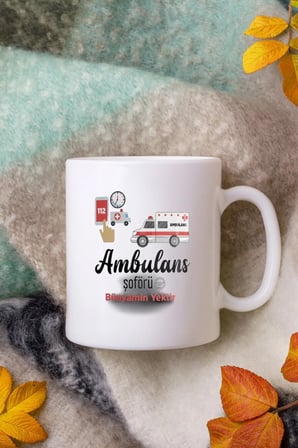 Alya Gift Shop Kişiye Özel Ambulans Şoförü Kupa Bardak