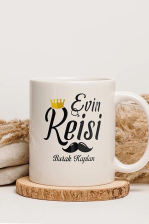 Alya Gift Shop Kişiye Özel Evin Reisi Kupa Bardak