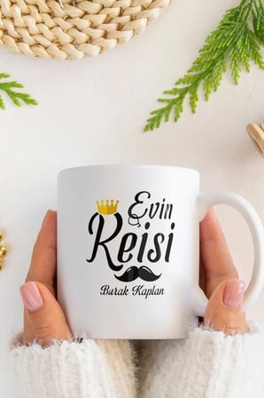 Alya Gift Shop Kişiye Özel Evin Reisi Kupa Bardak