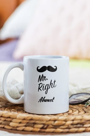 Alya Gift Shop Kişiye Özel Mr. Right Kupa Bardak