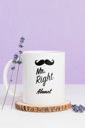 Alya Gift Shop Kişiye Özel Mr. Right Kupa Bardak