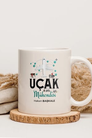 Alya Gift Shop Kişiye Özel Uçak Mühendisi Kupa Bardak