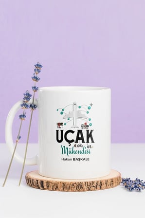 Alya Gift Shop Kişiye Özel Uçak Mühendisi Kupa Bardak