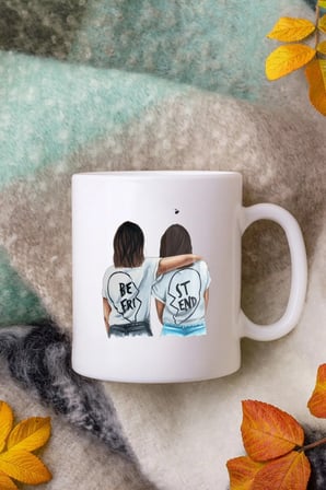 Alya Gift Shop Kişiye Özel Best Friend Figürlü Kupa Bardak