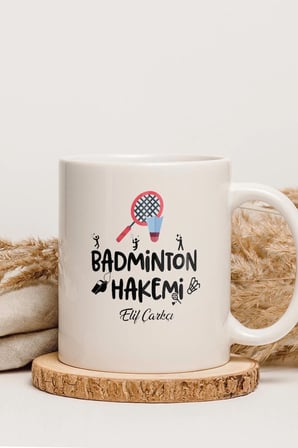 Alya Gift Shop Kişiye Özel Badminton Hakemi Kupa Bardak