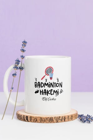 Alya Gift Shop Kişiye Özel Badminton Hakemi Kupa Bardak