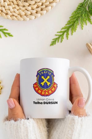 Alya Gift Shop Kişiye Özel Trafik Jandarma Uzman Çavuş Kupa Bardak