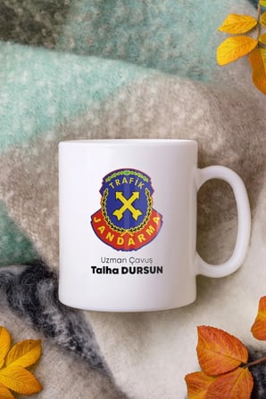 Alya Gift Shop Kişiye Özel Trafik Jandarma Uzman Çavuş Kupa Bardak