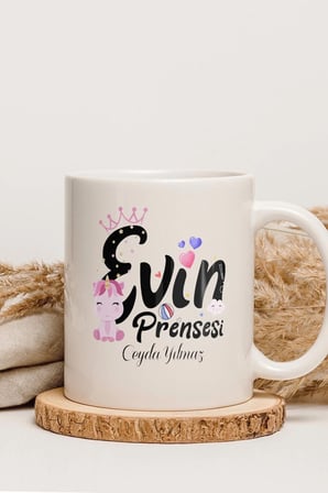 Alya Gift Shop Kişiye Özel Evin Prensesi Kupa Bardak