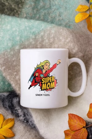 Alya Gift Shop Kişiye Özel Super Mom Kupa Bardak